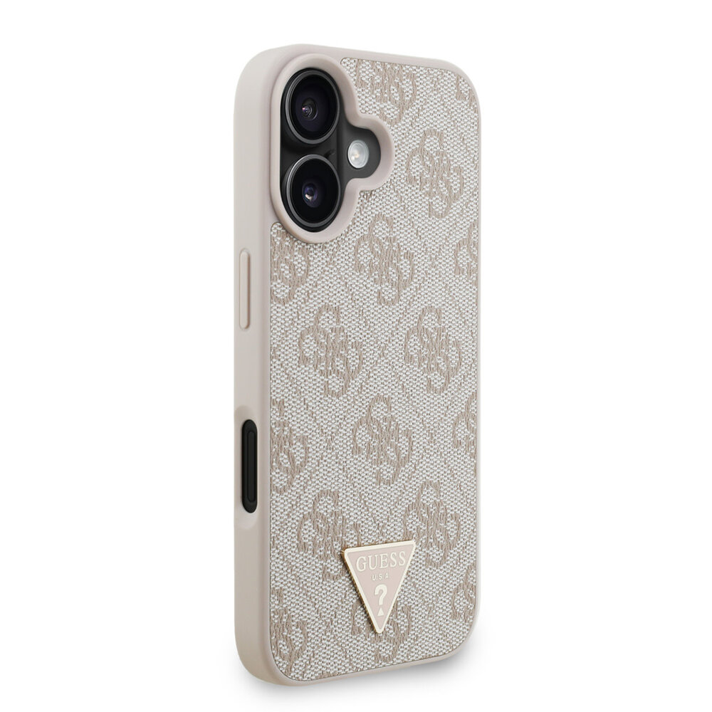 Guess Guess iPhone 16 Back cover case - MagSafe - 4G Triangle Logo With Strap - Pink