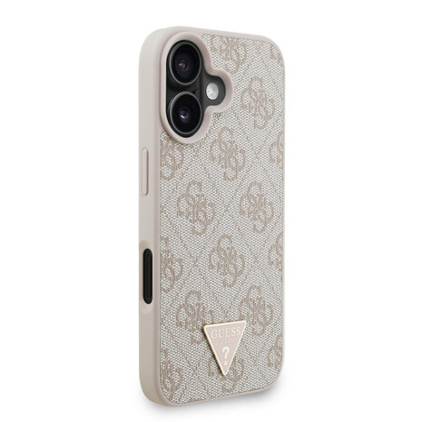 Guess Guess iPhone 16 Back-Cover hul - MagSafe - 4G Triangle Logo With Strap - Rosa Guess Guess iPhone 16 Back-Cover hul - MagSafe - 4G Triangle Logo With Strap - Rosa
