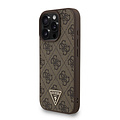 Guess Guess iPhone 16 Pro Max Backcover hoesje - MagSafe - 4G Triangle Logo With Strap - Bruin