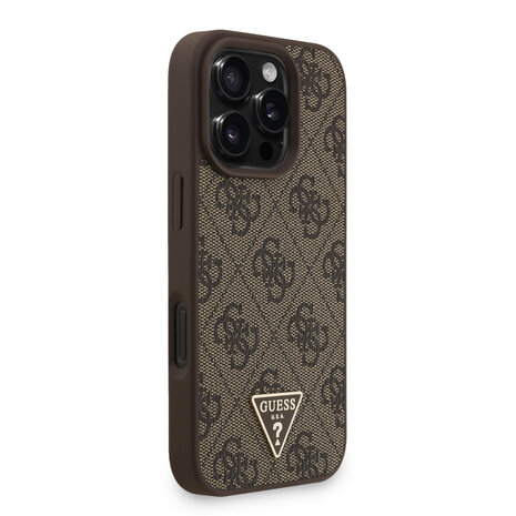 Guess Guess iPhone 16 Pro Max Back-Cover hul - MagSafe - 4G Triangle Logo With Strap - Braun