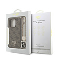 Guess Guess iPhone 16 Pro Max Back cover coque - MagSafe - 4G Triangle Logo With Strap - Marron