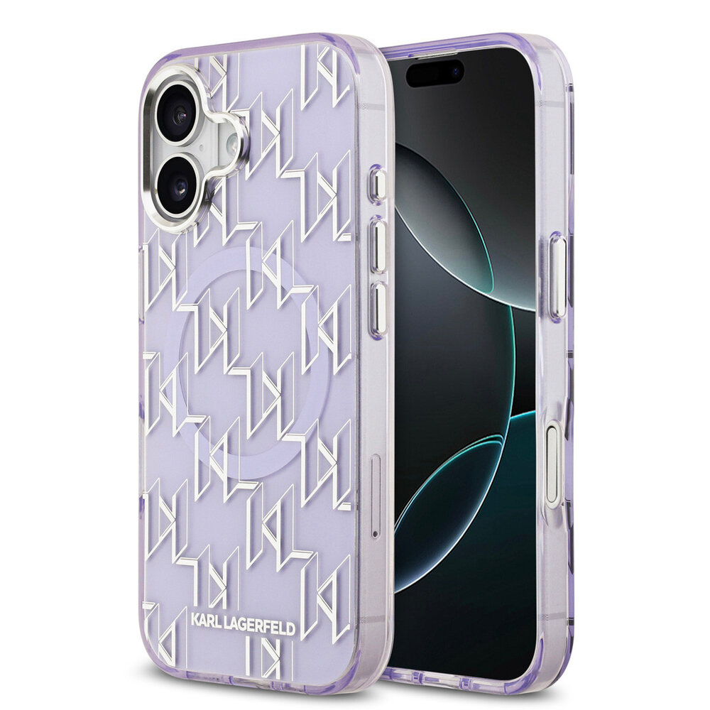 Karl Lagerfeld Karl lagerfeld iPhone 17 Backcover hoesje - MagSafe - IML metal monogram kc - Paars
