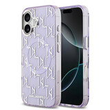 Karl Lagerfeld Karl lagerfeld iPhone 17 Backcover hoesje - MagSafe - IML metal monogram kc - Paars