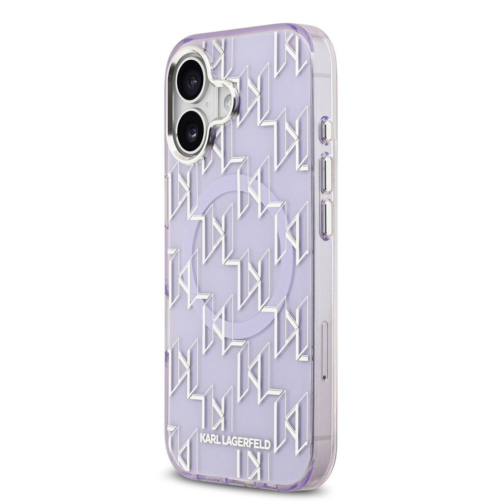Karl Lagerfeld Karl lagerfeld iPhone 17 Backcover hoesje - MagSafe - IML metal monogram kc - Paars