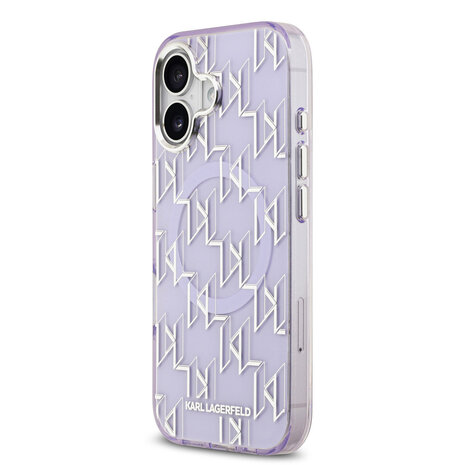 Karl Lagerfeld Karl lagerfeld iPhone 17 Backcover hoesje - MagSafe - IML metal monogram kc - Paars
