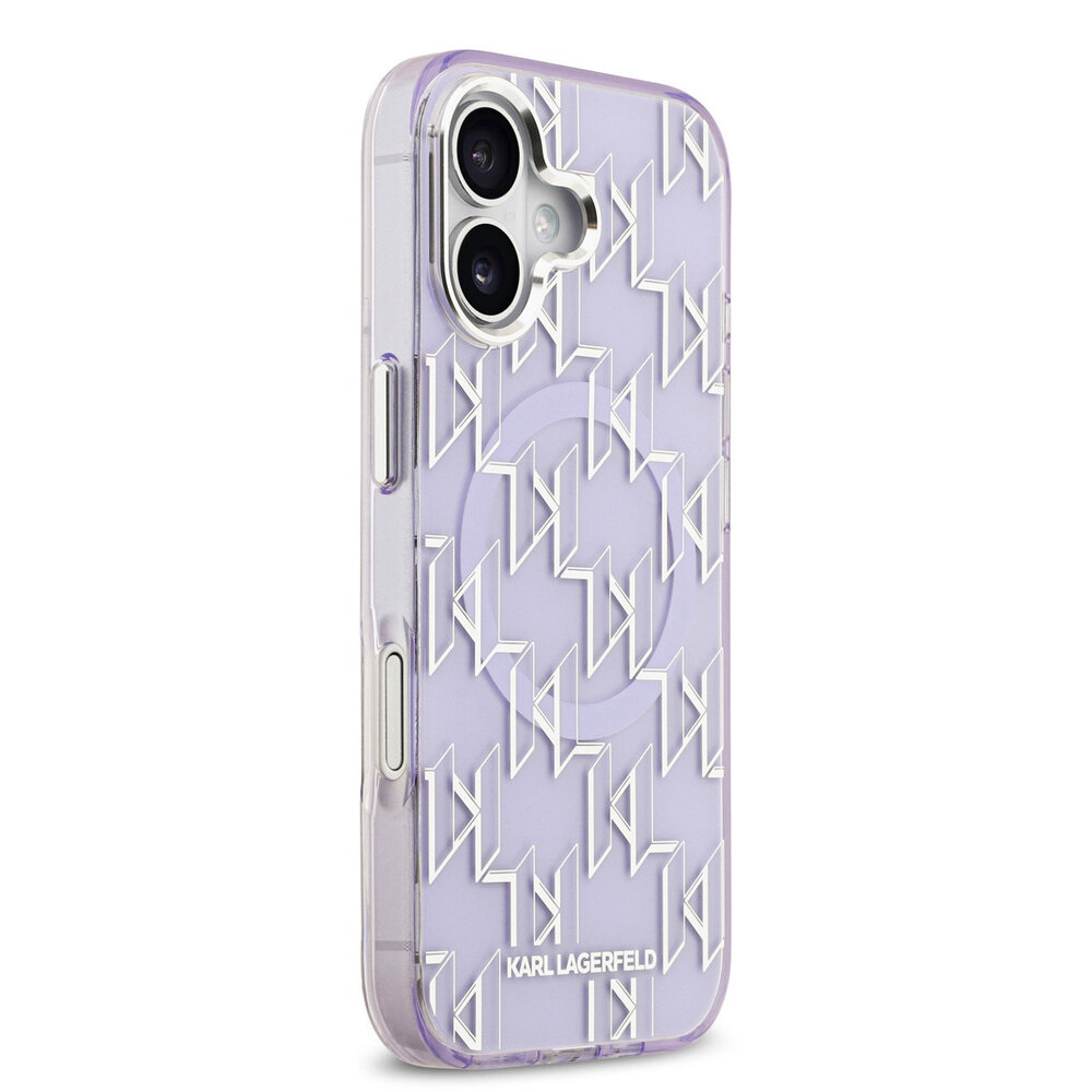 Karl Lagerfeld Karl lagerfeld iPhone 17 Backcover hoesje - MagSafe - IML metal monogram kc - Paars
