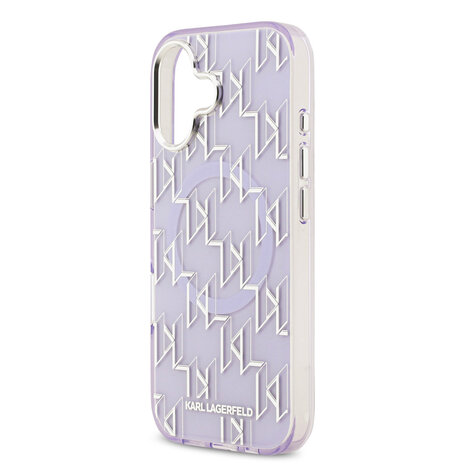 Karl Lagerfeld Karl lagerfeld iPhone 17 Backcover hoesje - MagSafe - IML metal monogram kc - Paars