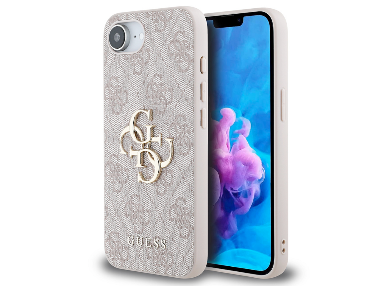 Guess Guess iPhone 16e & 17e Back cover case - 4G - Big Metal Logo - Pink Guess Guess iPhone 16e & 17e Back cover case - 4G - Big Metal Logo - Pink