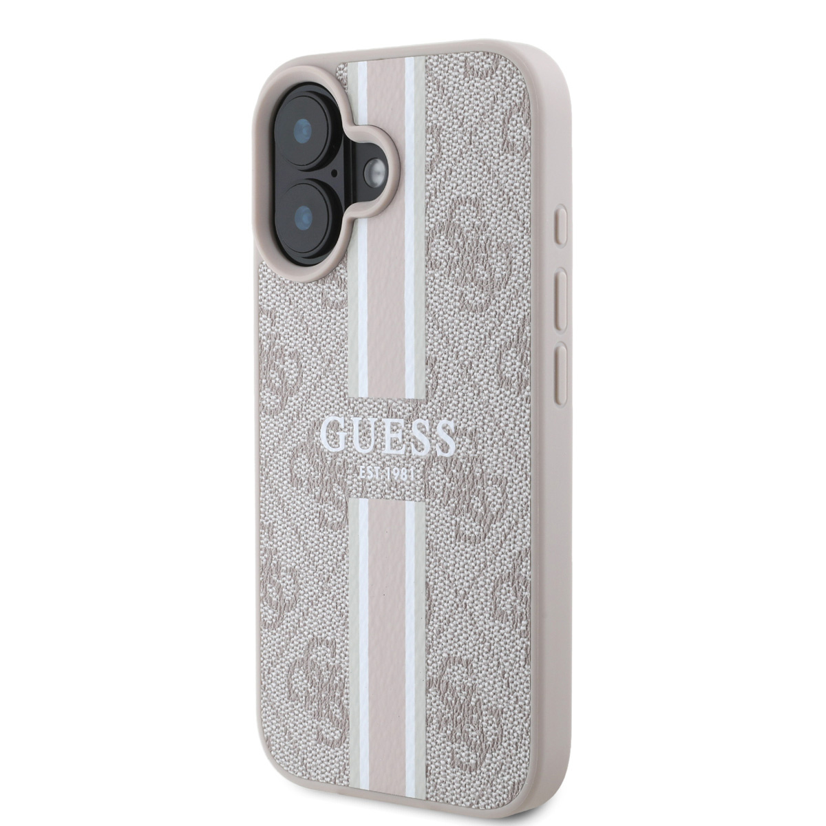 Guess Guess iPhone 16 Backcover hoesje - MagSafe - 4G Printed Stripes - Roze, foto 2 van 6