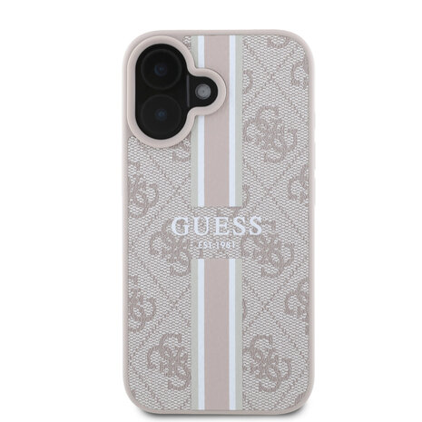 Guess Guess iPhone 16 Back-Cover hul - MagSafe - 4G Printed Stripes - Rosa Guess Guess iPhone 16 Back-Cover hul - MagSafe - 4G Printed Stripes - Rosa