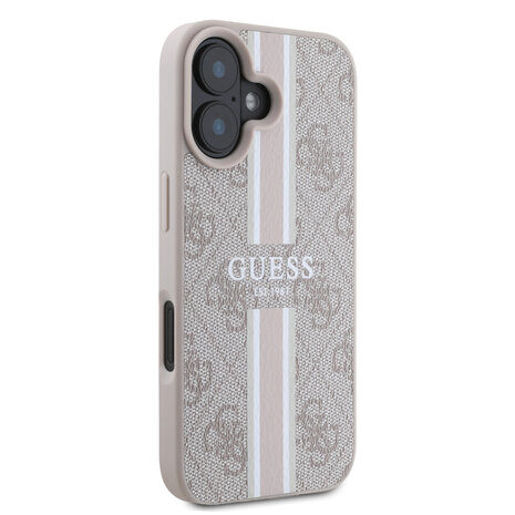 Guess Guess iPhone 16 Back-Cover hul - MagSafe - 4G Printed Stripes - Rosa Guess Guess iPhone 16 Back-Cover hul - MagSafe - 4G Printed Stripes - Rosa