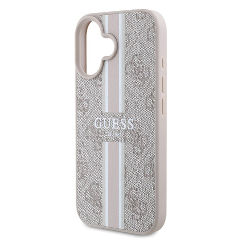 Guess Guess iPhone 16 Back cover case - MagSafe - 4G Printed Stripes - Pink