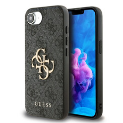Guess iPhone 16e & 17e Back-Cover hul - 4G - Big Metal Logo - Schwarz