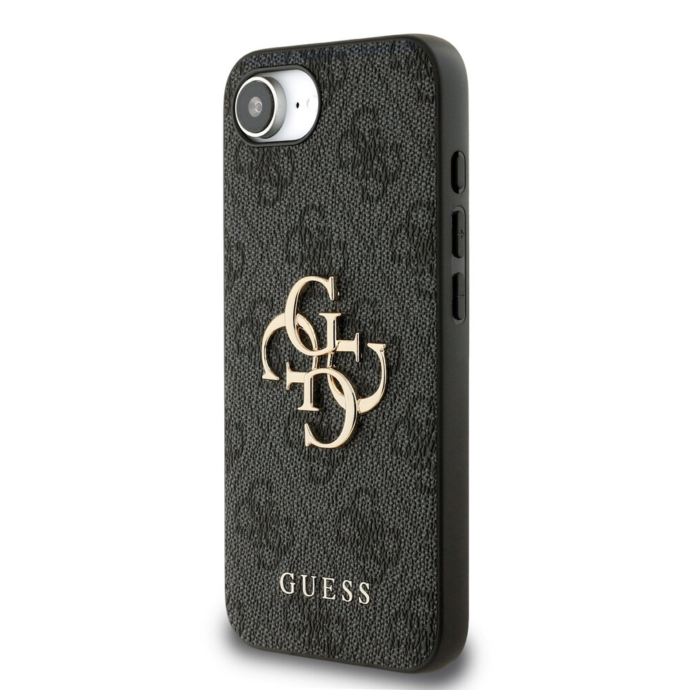 Guess Guess iPhone 16e & 17e Back-Cover hul - 4G - Big Metal Logo - Schwarz