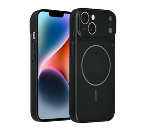 AG Matte Glass AG Matte Glass iPhone 14 & 13 Back cover coque - Magsafe full protection cover - Noir