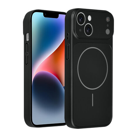 AG Matte Glass AG Matte Glass iPhone 14 & 13 Backcover hoesje - Magsafe full protection cover - Zwart