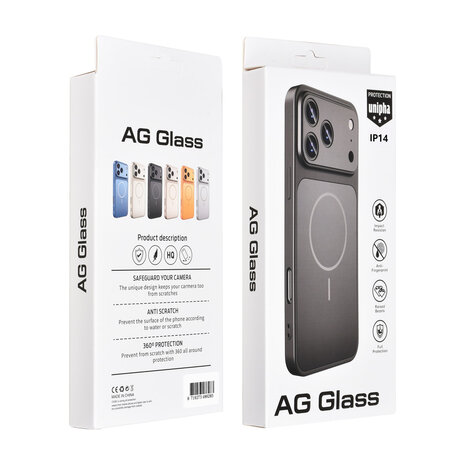 AG Matte Glass AG Matte Glass iPhone 14 & 13 Backcover hoesje - Magsafe full protection cover - Zwart