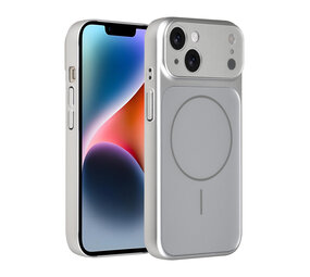 AG Matte Glass AG Matte Glass iPhone 14 & 13 Backcover hoesje - Magsafe full protection cover - Zilver