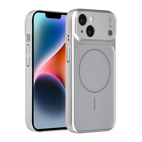AG Matte Glass AG Matte Glass iPhone 14 & 13 Back cover coque - Magsafe full protection cover - Argent AG Matte Glass AG Matte Glass iPhone 14 & 13 Back cover coque - Magsafe full protection cover - Argent