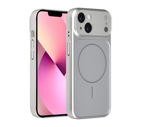 AG Matte Glass AG Matte Glass iPhone 13 & 14 Back cover coque - Magsafe full protection cover - Argent