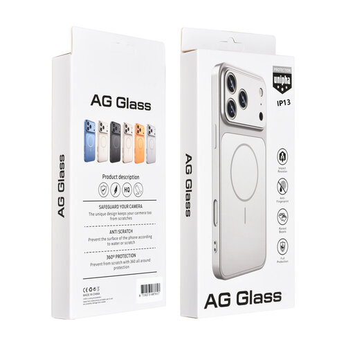 AG Matte Glass iPhone 13 & 14 Backcover hoesje - Magsafe full protection cover - Zilver