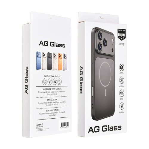 AG Matte Glass iPhone 13 & 14 Back cover case - Magsafe full protection cover - Black