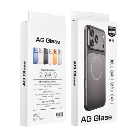 AG Matte Glass AG Matte Glass iPhone 13 & 14 Back cover coque - Magsafe full protection cover - Noir AG Matte Glass AG Matte Glass iPhone 13 & 14 Back cover coque - Magsafe full protection cover - Noir
