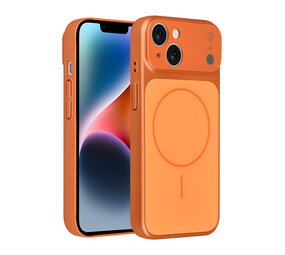 AG Matte Glass AG Matte Glass iPhone 14 & 13 Backcover hoesje - Magsafe full protection cover - Oranje