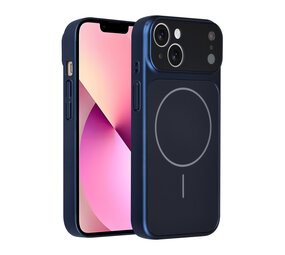 AG Matte Glass AG Matte Glass iPhone 13 & 14 Backcover hoesje - Magsafe full protection cover - Blauw