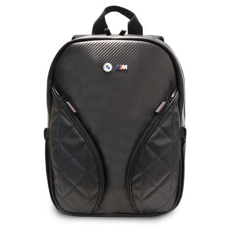 BMW BMW M Backpack - PU Carbon Pockets & Metal Logo - 15 Inch - Black BMW BMW M Backpack - PU Carbon Pockets & Metal Logo - 15 Inch - Black