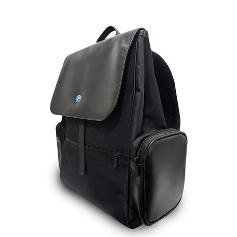 BMW BMW M Backpack - SIG Backpack 15 Inch with Side Pockets & Metal Logo - Black BMW BMW M Backpack - SIG Backpack 15 Inch with Side Pockets & Metal Logo - Black