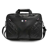 BMW BMW M Laptop Bag - PU Carbon Pockets & Metal Logo - 15 Inch - Black