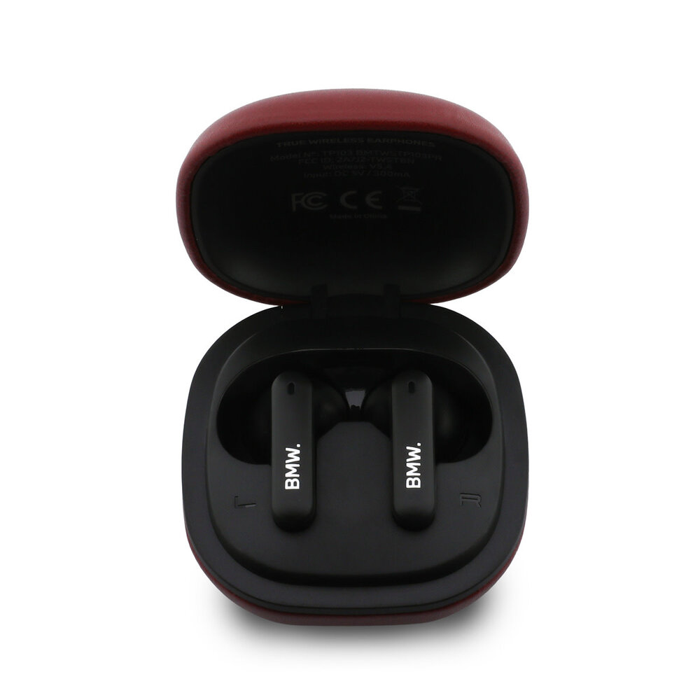 BMW BMW M Earplugs - TWS Leather Metal Logo - Red BMW BMW M Earplugs - TWS Leather Metal Logo - Red