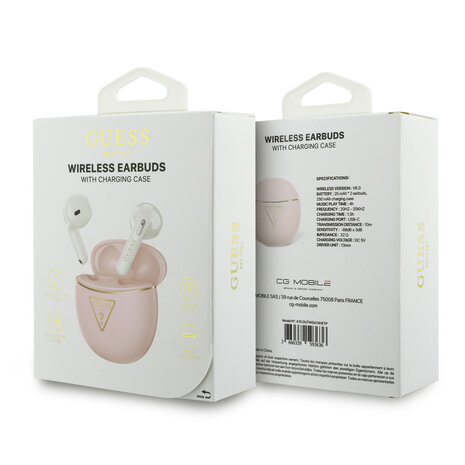 Guess Guess Earplugs - TWS Gold Line Triangle Electroplate - Pink Guess Guess Earplugs - TWS Gold Line Triangle Electroplate - Pink