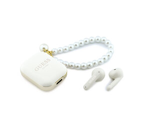 Guess Guess öhrstoepsel - TWS W/ Pearl Strap - Weiß Guess Guess öhrstoepsel - TWS W/ Pearl Strap - Weiß