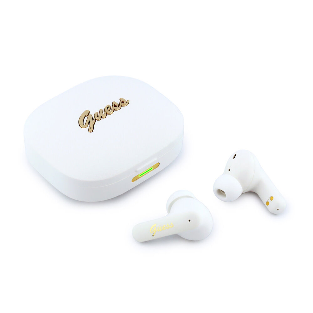 Guess Guess Bouchons d'oreilles - TWS With Script Metal Logo - Blanc Guess Guess Bouchons d'oreilles - TWS With Script Metal Logo - Blanc