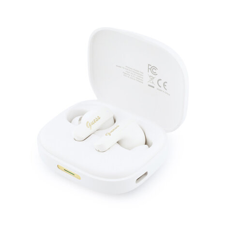 Guess Guess Bouchons d'oreilles - TWS With Script Metal Logo - Blanc Guess Guess Bouchons d'oreilles - TWS With Script Metal Logo - Blanc