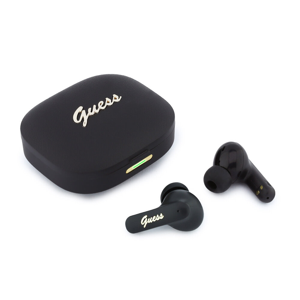 Guess Guess öhrstoepsel - TWS With Script Metal Logo - Schwarz Guess Guess öhrstoepsel - TWS With Script Metal Logo - Schwarz