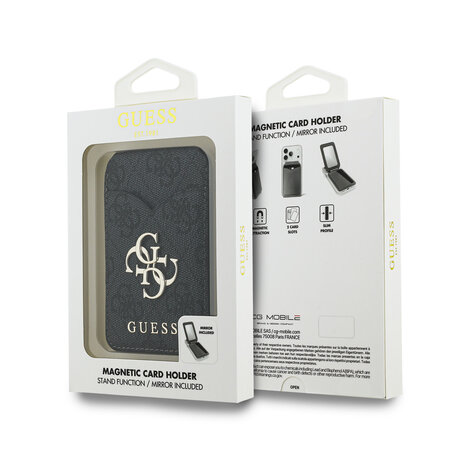 Guess Guess Magsafe Card holder - 4G Wallet Cardslot Magsafe Stand & Mirror 4G Classic - Black Guess Guess Magsafe Card holder - 4G Wallet Cardslot Magsafe Stand & Mirror 4G Classic - Black