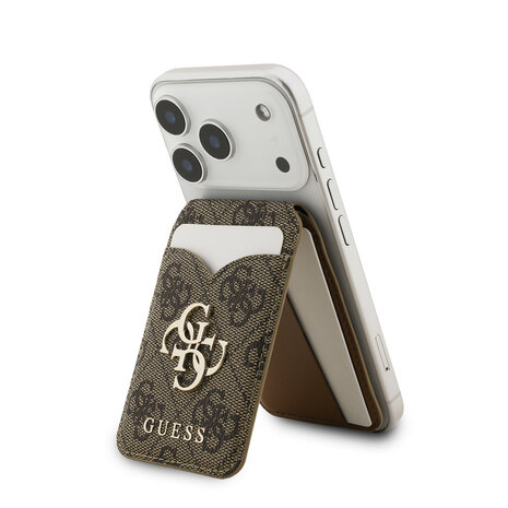 Guess Guess Pasjeshouder - 4G PU WALLET CARDSLOT MAGSAFE STAND & MIRROR 4G CLASSIC - Bruin Guess Guess Pasjeshouder - 4G PU WALLET CARDSLOT MAGSAFE STAND & MIRROR 4G CLASSIC - Bruin