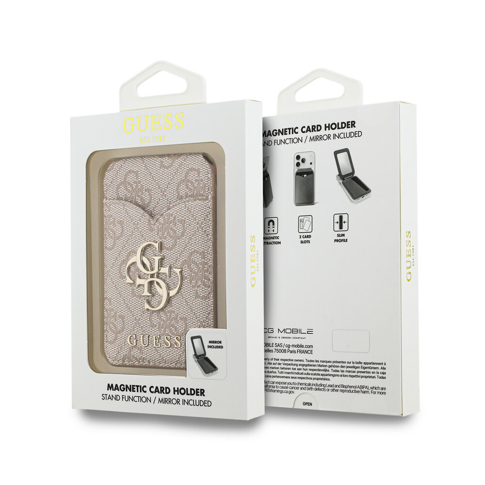 Guess Guess Porte-cartes - 4G Wallet Cardslot Magsafe Stand & Mirror 4G Classic - Rose Guess Guess Porte-cartes - 4G Wallet Cardslot Magsafe Stand & Mirror 4G Classic - Rose