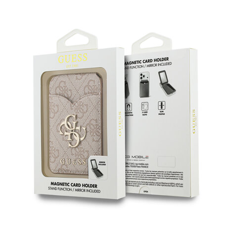 Guess Guess Kartenhalter - 4G Wallet Cardslot Magsafe Stand & Mirror 4G Classic - Rosa Guess Guess Kartenhalter - 4G Wallet Cardslot Magsafe Stand & Mirror 4G Classic - Rosa