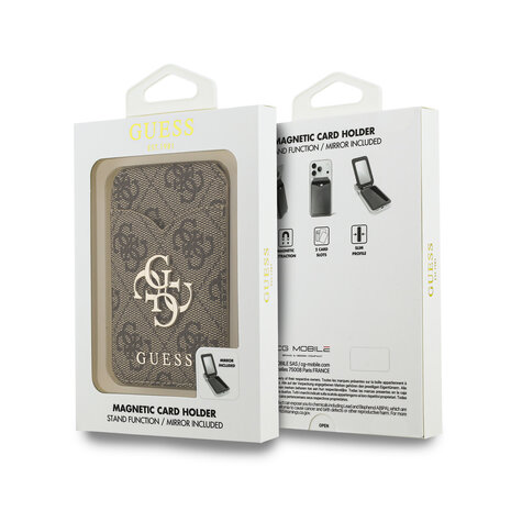 Guess Guess Kartenhalter - 4G Wallet Cardslot Magsafe Stand & Mirror 4G Classic - Braun Guess Guess Kartenhalter - 4G Wallet Cardslot Magsafe Stand & Mirror 4G Classic - Braun