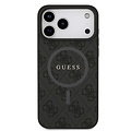 Guess Guess iPhone 17 Pro Max/iPhone 18 Pro Max Coque arrière MagSafe Logo 4G métallique classique - Noir