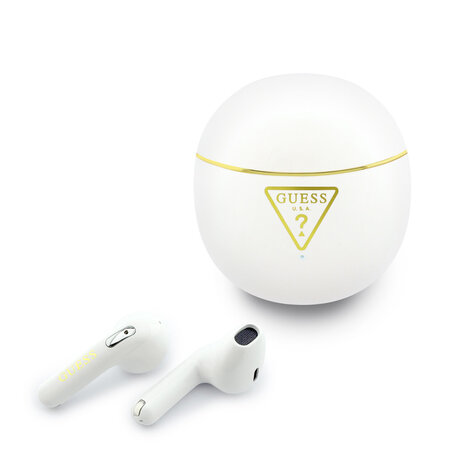 Guess Guess Earplugs - TWS Gold Line Triangle Electroplate - White Guess Guess Earplugs - TWS Gold Line Triangle Electroplate - White