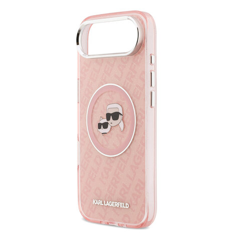 Karl Lagerfeld Karl Lagerfeld iPhone 17 Air Back cover case - MagSafe - IML Glitter K&C Heads Logo - Pink Karl Lagerfeld Karl Lagerfeld iPhone 17 Air Back cover case - MagSafe - IML Glitter K&C Heads Logo - Pink