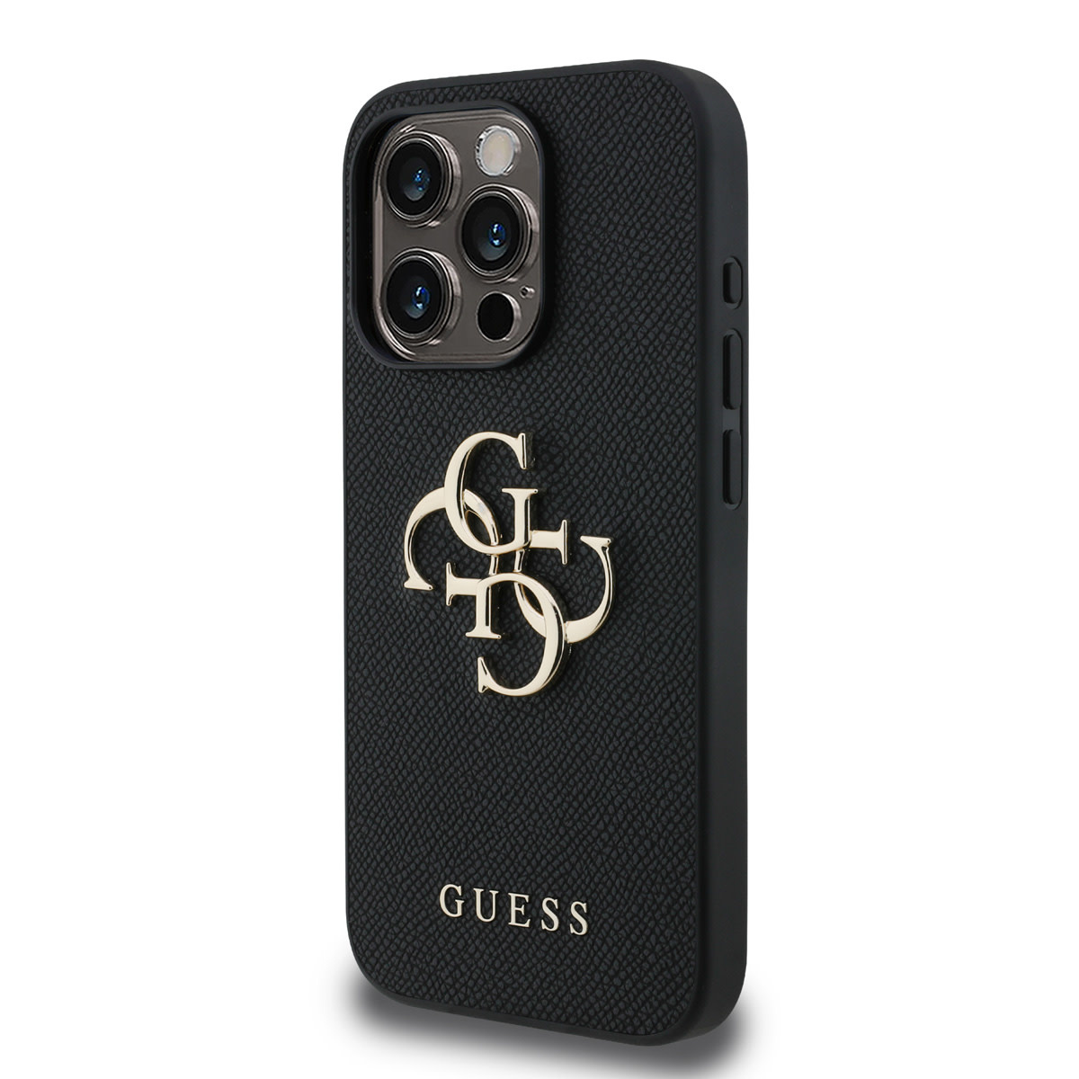 Guess Guess iPhone 15 Pro Backcover hoesje - HC O Grained PU Big 4G Logo - Zwart, foto 2 van 6