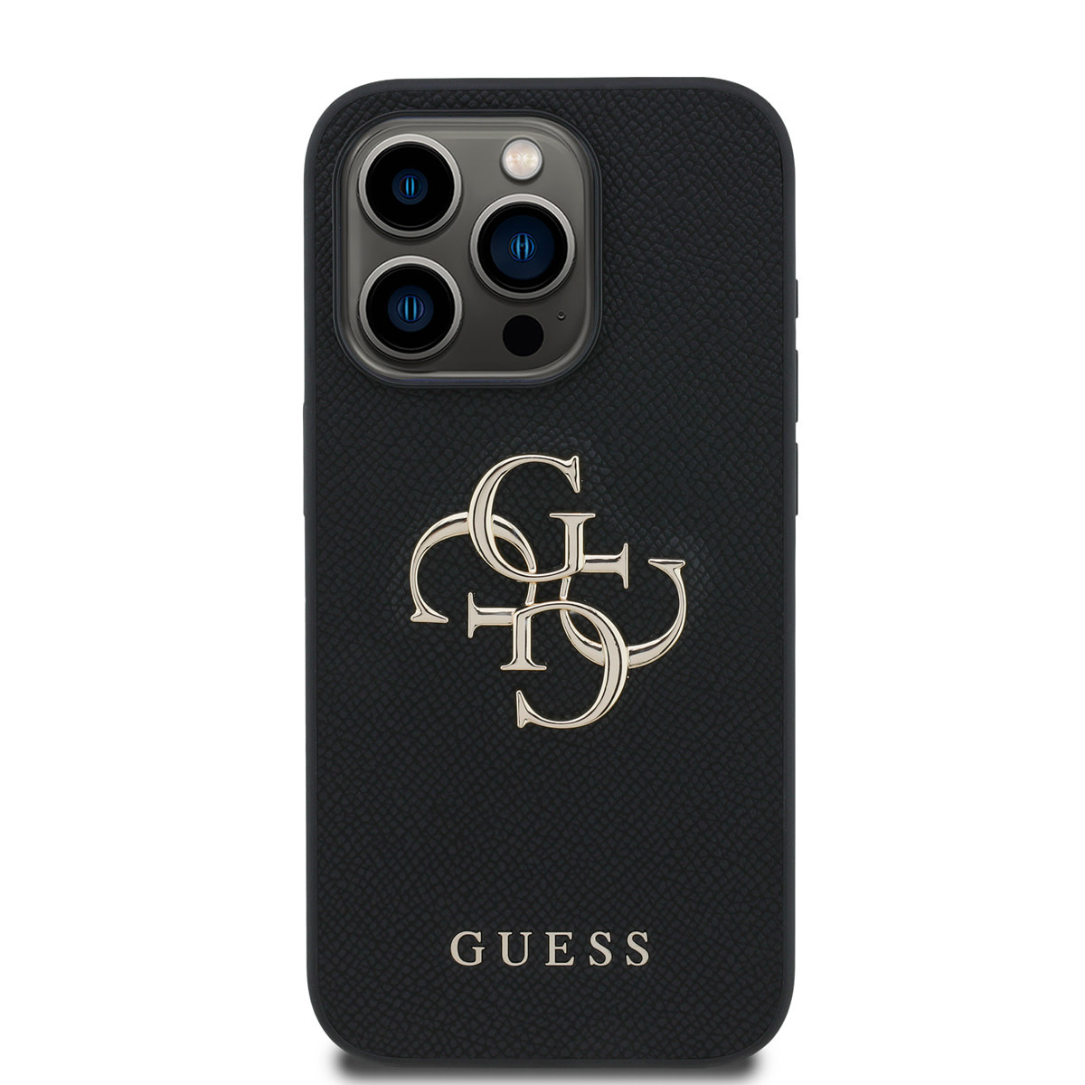 Guess Guess iPhone 15 Pro Backcover hoesje - HC O Grained PU Big 4G Logo - Zwart, foto 3 van 6