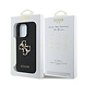 Guess Guess iPhone 15 Pro Back-Cover hul - HC O Grained PU Big 4G Logo - Schwarz