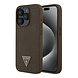 Guess Guess iPhone 15 Pro Back-Cover hul - HC O Grained PU HS Peony And Triangle Logo - Braun